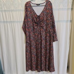 BloomChic Multicolor Floral Long Sleeve V neck Dress - New Without Tags